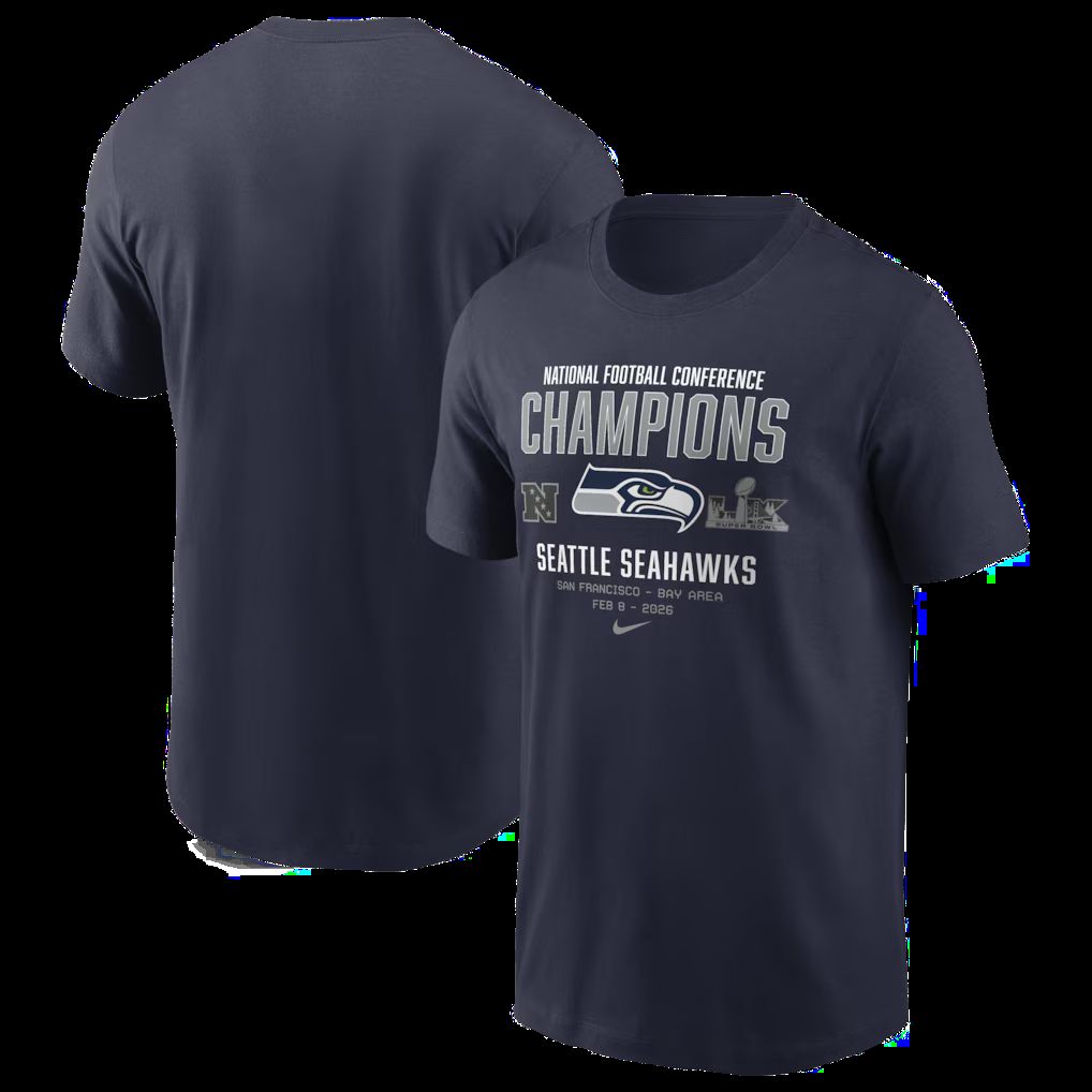 Men 2026 NFL Seattle Seahawks T-shirt blue 07